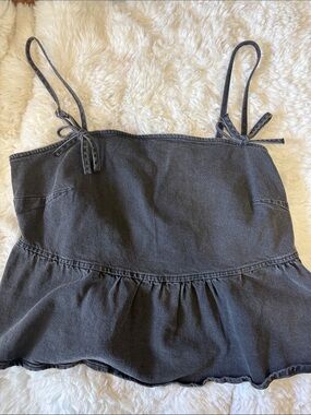 wild fable Black Denim Peplum Cami Top